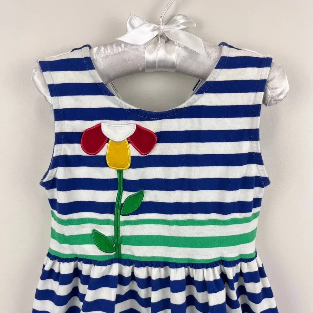 Florence Eiseman Stripe Knit Dress with Flower 4T